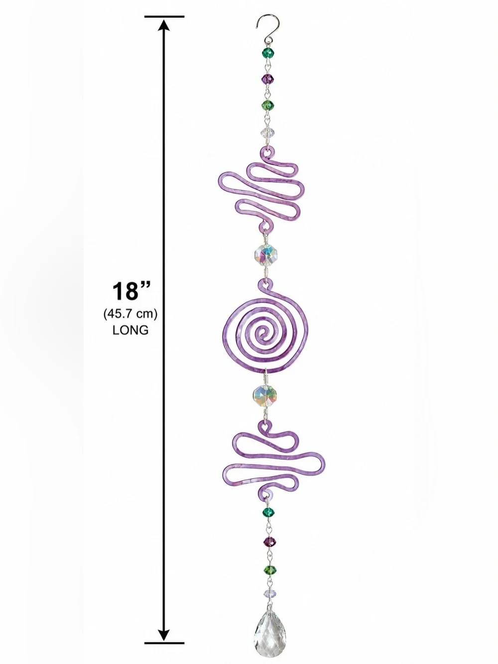 Purple Spiral Crystal Beaded Sun Catcher